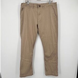 Elliot Mulryan Mens‎ Tan Chino Pants Straight Leg Twill Trousers 36x32 Khaki